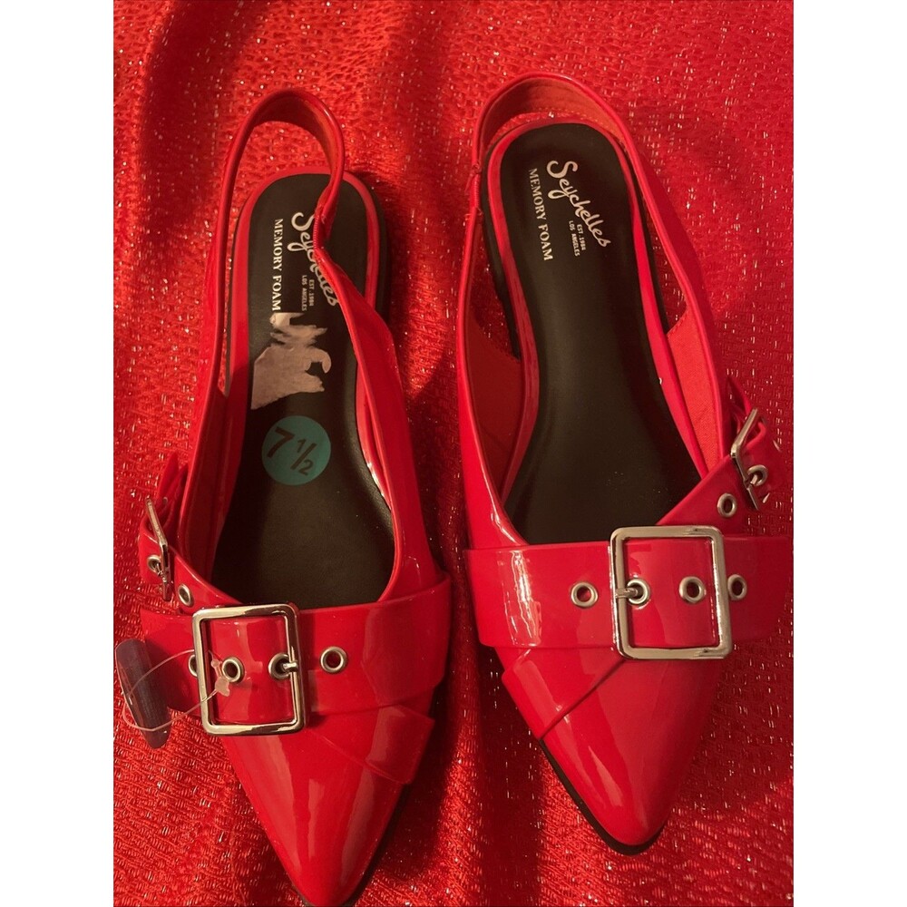 Seychelles Brick Red Suede Pointed Toe Slingbacks Sz 7.5 New Without Box